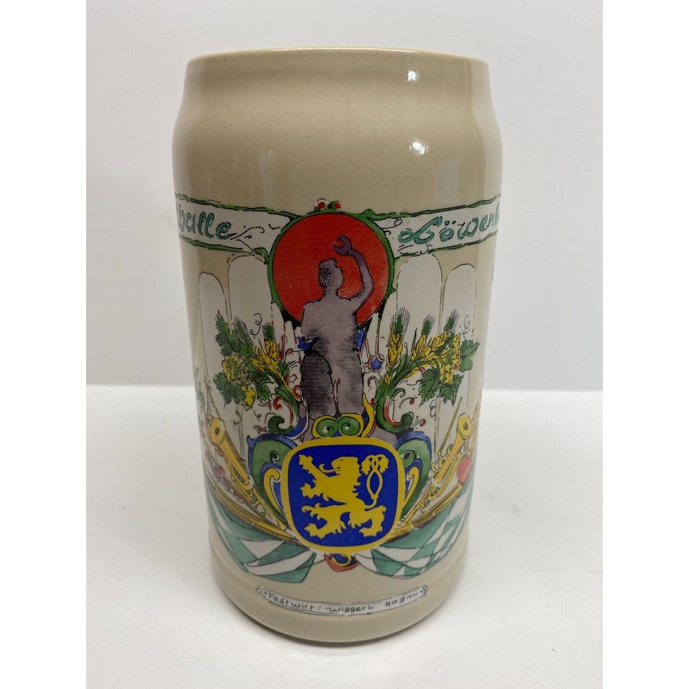 Vtg Octoberfest Rastal Festwirt Wiggel Hagn Beer Mug Stain Hand Painted Germany